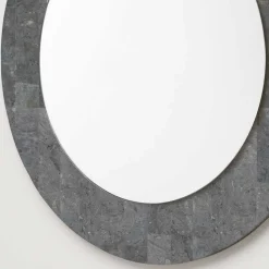 Grauer Spiegel mit Rahmen aus Stein - Maratas