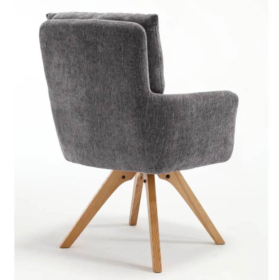 Grauer Tischsessel mit Federkern - Cregorian (2er Set)