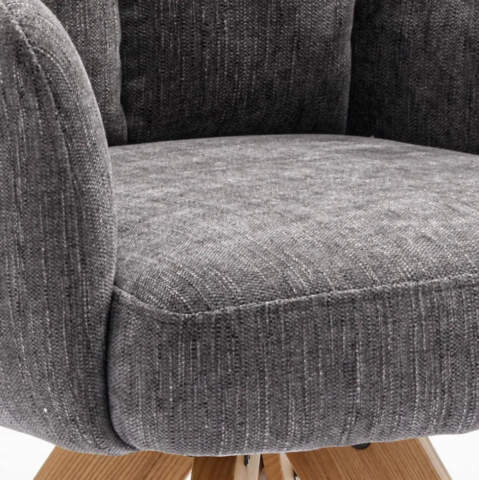 Grauer Tischsessel mit Federkern - Cregorian (2er Set)