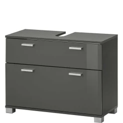 Grauer Unterschrank fürs Waschbecken Hochglanz - Ulivia