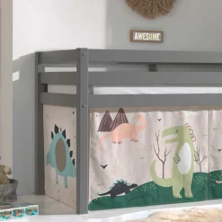 Graues Kinderzimmer Hochbett Dinosaurier - Julmatra