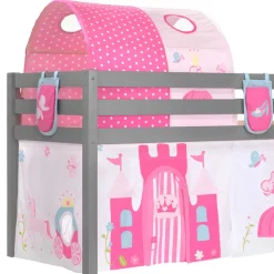 Graues Prinzessin Hochbett mit Tunnel - Lasito