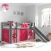 Graues Spielbett Rutschbett mit Vorhang - Taupos