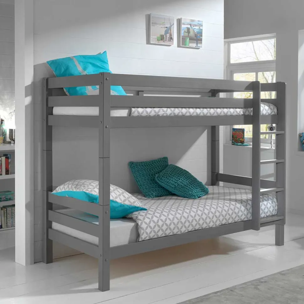 Graues Stockbett Etagenbett in drei Höhen - Vadromo