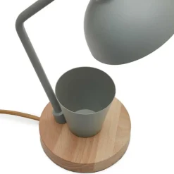 Graugrüne Schreibtischleuchte mit Stifthalter - Jeffa