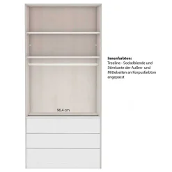 Graugrüner Kombi-Kleiderschrank 100 cm breit - Rajavo