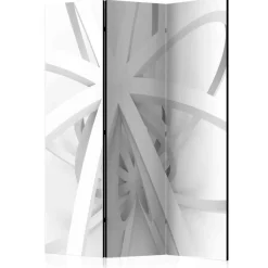 Grauton Paravent mit abstraktem Motiv - Legramo