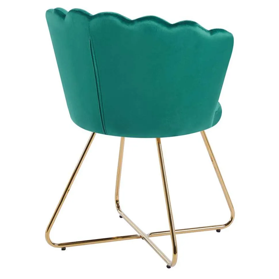 Grüne Muschelstühle aus Samt - Baly (2er Set)