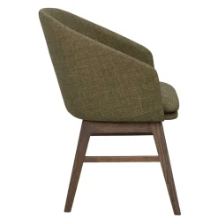 Grüner Armlehnenstuhl halbrund - Ohio (2er Set)