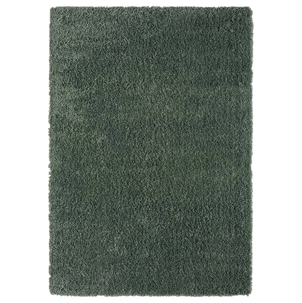 Grüner Läufer Teppich mit hohem Flor - Lura