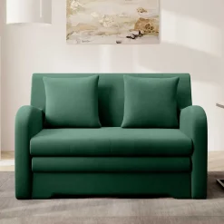 Grünes Schlafsofa mit Veloursbezug - Vigretta