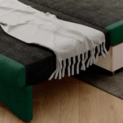 Grünes Schlafsofa mit Veloursbezug - Vigretta