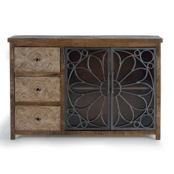 Große Design Kommode mit Glas Metalltüren - Everton