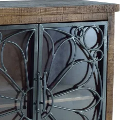 Große Design Kommode mit Glas Metalltüren - Everton