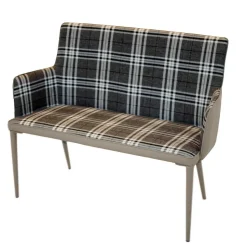 Große Essgruppe in Grau Weiß Mervellin mit Bank (sechsteilig)