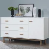 Große Kombi-Kommode in Weiß mit Eiche - Savuta