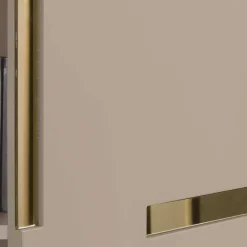 Große Kommode in Taupe mit Spiegel in Bronze - Fashiona