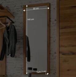 Großer Dielen Spiegel mit Holzrahmen - Mulcian