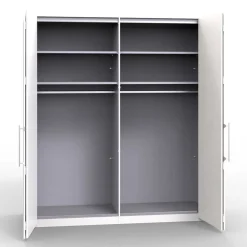 Großer Gleittüren Kleiderschrank in Creme Glasbeschichtung - Zidarie