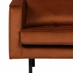 Großer Loungesessel Naryon mit Samt in Rostfarben