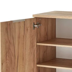 Großer Schuhschrank Reestyl mit Glas Weiß