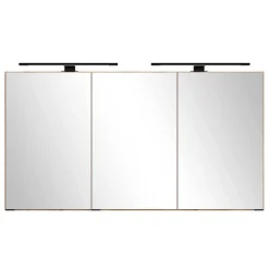 Großer Waschplatz mit 2 Becken & Badschränke - Crystoga (vierteilig)