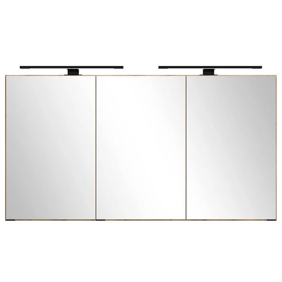 Großer Waschplatz mit 2 Becken & Badschränke - Crystoga (vierteilig)