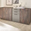 Großes Sideboard in Eiche Dunkel und Anthrazit - Mundo