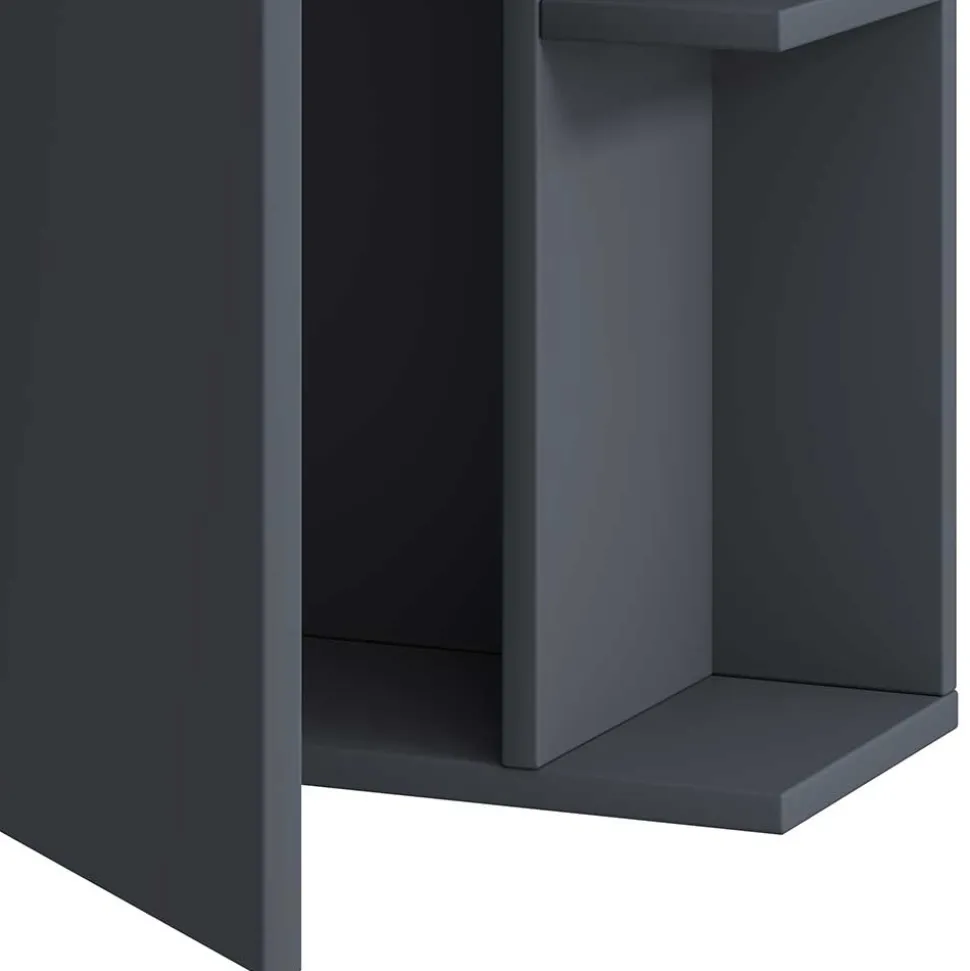 Gäste WC Waschtisch in Anthrazit mit Weiß - Fabio