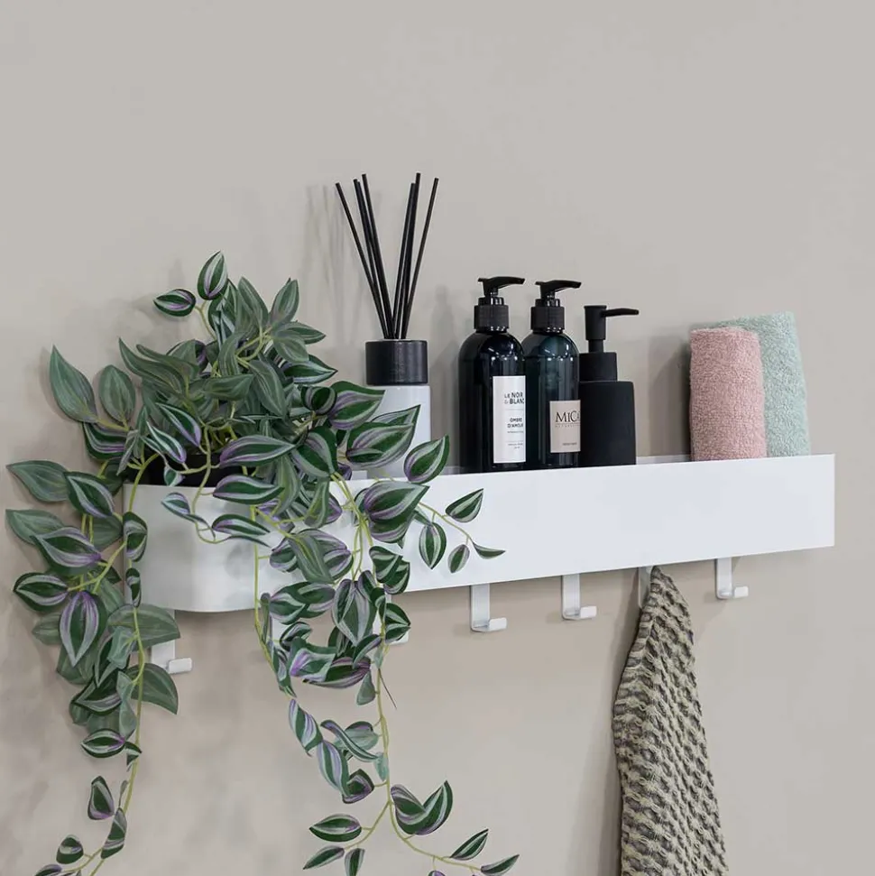 Hakenleiste mit Ablage in Weiß - Kyonus