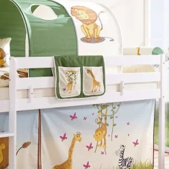 Halbhochbett Zentry mit Vorhang und Tunnel