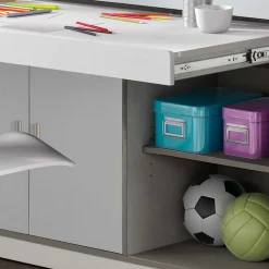 Halbhohes Kinderbett Boro in Weiß