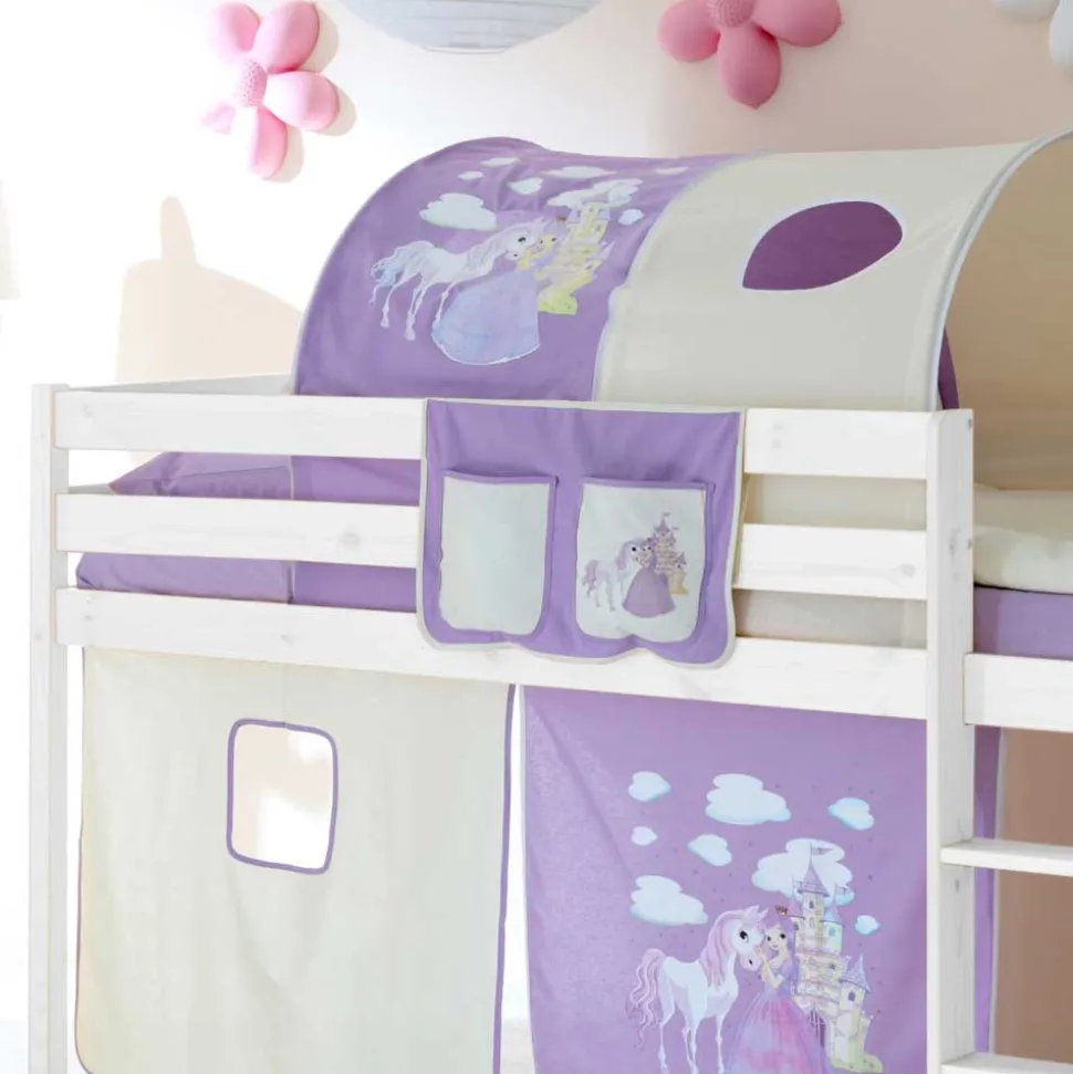 Halbhohes Kinderbett Safira im Prinzessin Design