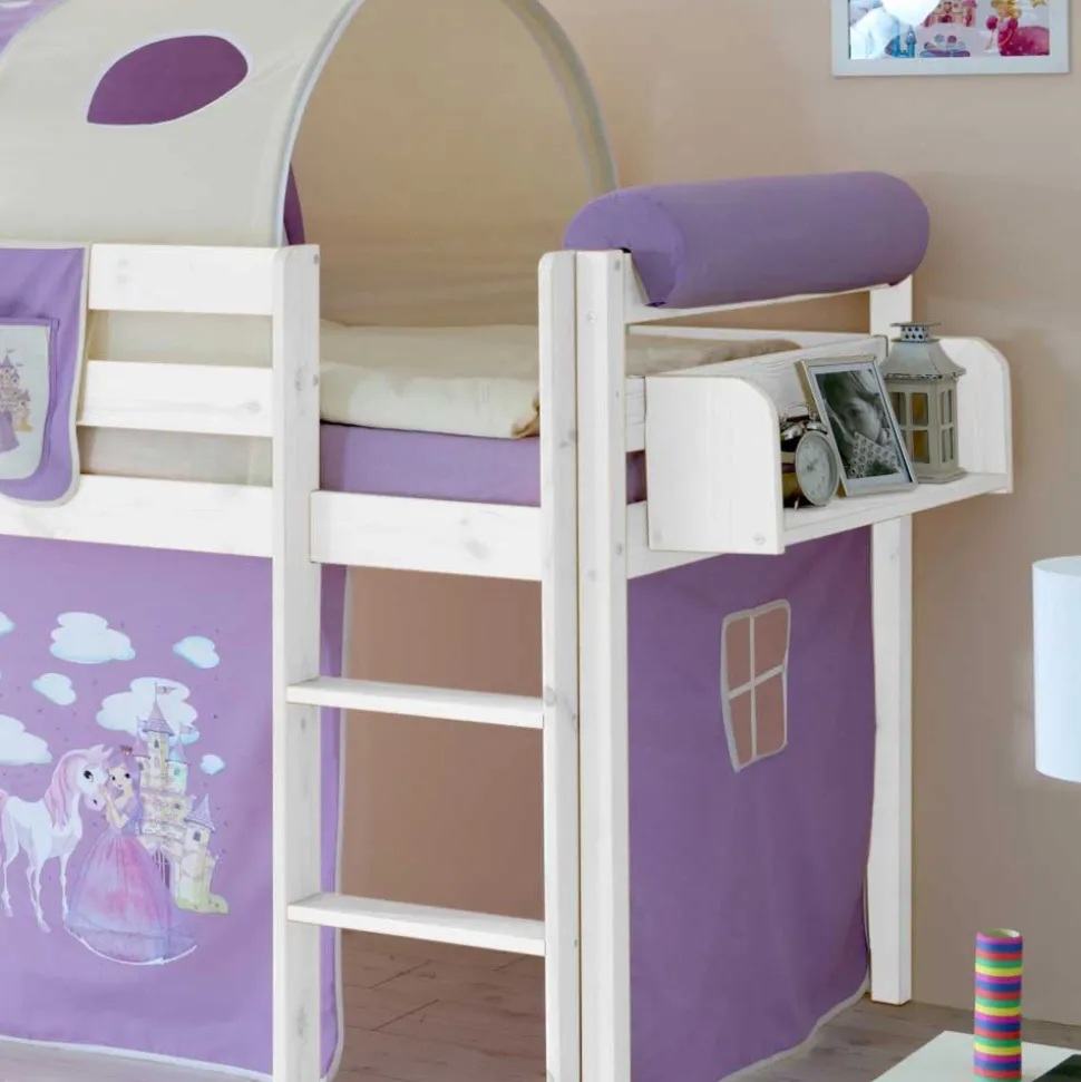 Halbhohes Kinderbett Safira im Prinzessin Design