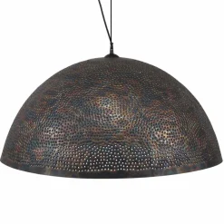 Halbrunde Hängeleuchte Jilamenda mit Metall Schwarz Braun