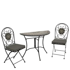 Halbrunder Balkontisch & Stühle - Tasmania (dreiteilig)