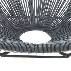 Halbrunder Gartenstuhl aus Geflecht in Grau - Hero (2er Set)