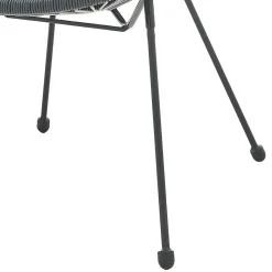 Halbrunder Gartenstuhl aus Geflecht in Grau - Hero (2er Set)