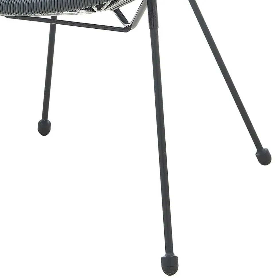 Halbrunder Gartenstuhl aus Geflecht in Grau - Hero (2er Set)