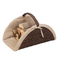 Halbrunder Kaminholzkorb Jatlain in Braun