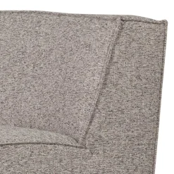 Halbrundes Esstisch-Sofa in Beigegrau meliert - William