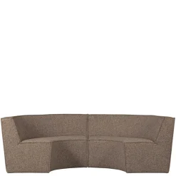 Halbrundes Esstisch-Sofa in Dunkelbraun - Sentiagamo