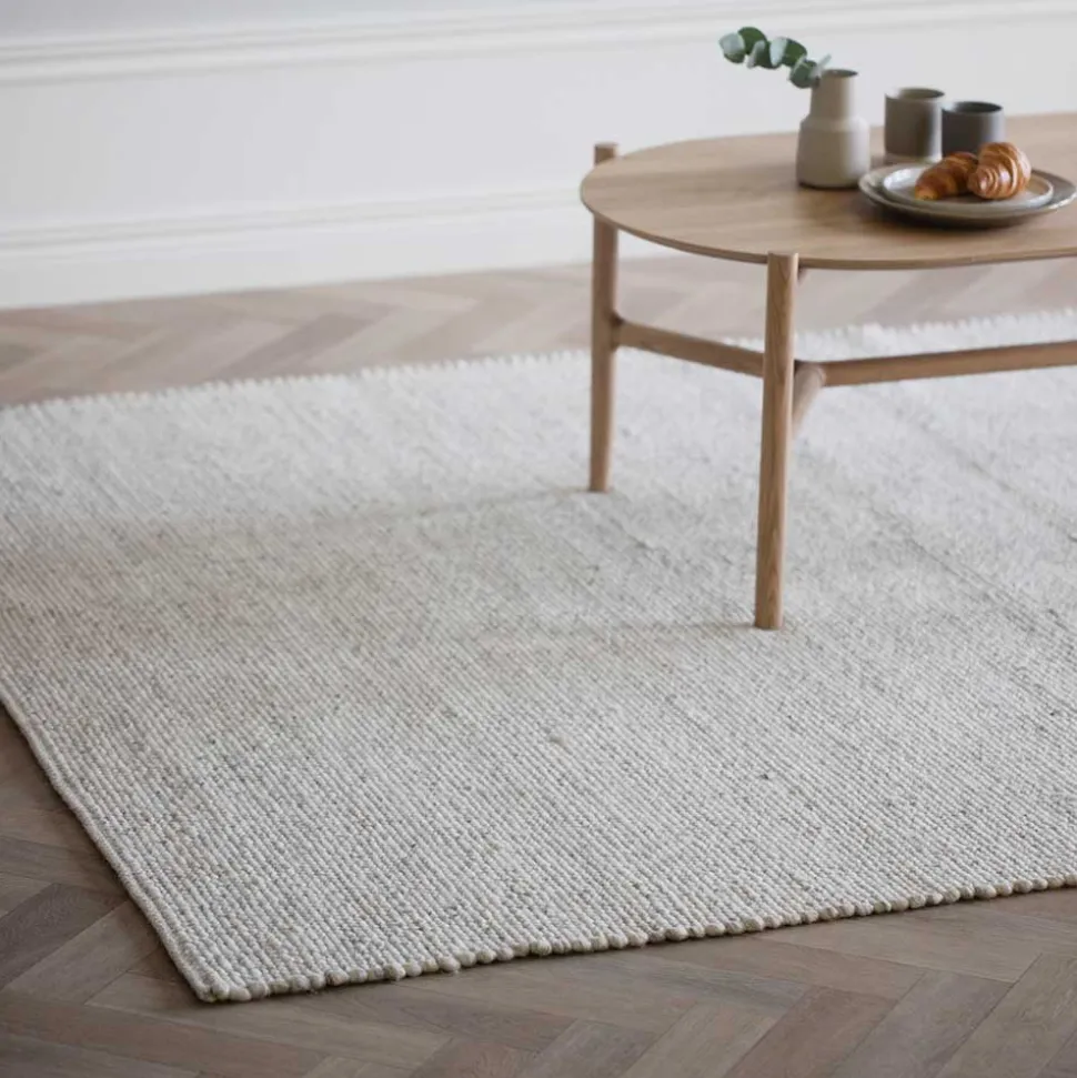 Handgefertigter Wollteppich in Beigegrau - Flexin