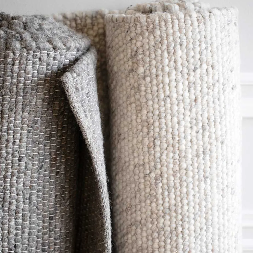 Handgefertigter Wollteppich in Beigegrau - Flexin