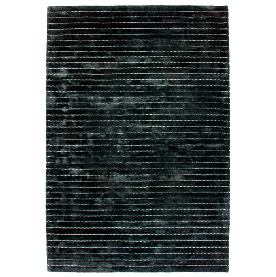 Handgewebter Teppich aus Wolle & Viskose gestreift - Setca