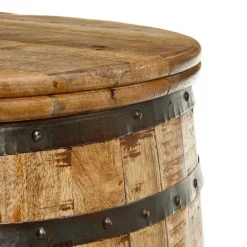 Hausbar im Fass Design aus Mangobaum Holz - Croadiva