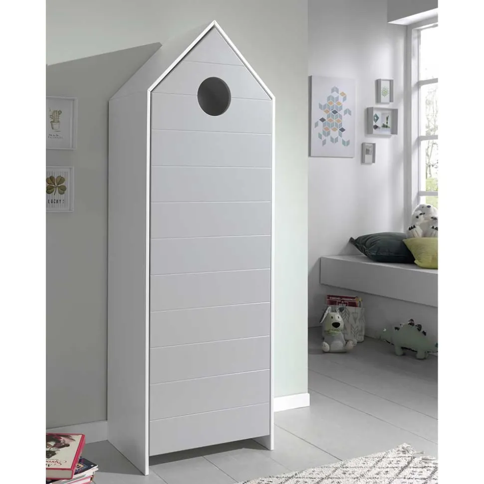 Hausform Kinderschrank in Grau - Indefiva