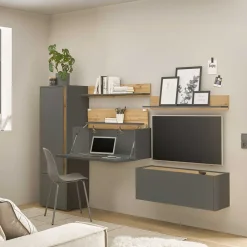Heimbüro Einrichtung Set - Ahilav (fünfteilig)
