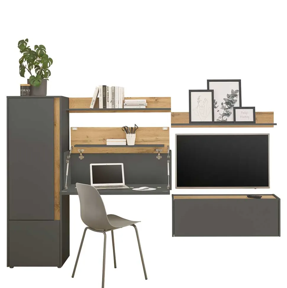 Heimbüro Einrichtung Set - Ahilav (fünfteilig)