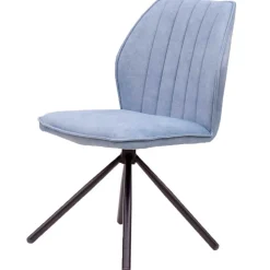 Hellblauer Esstisch-Stuhl mit Metallgestell - Lescalier (2er Set)